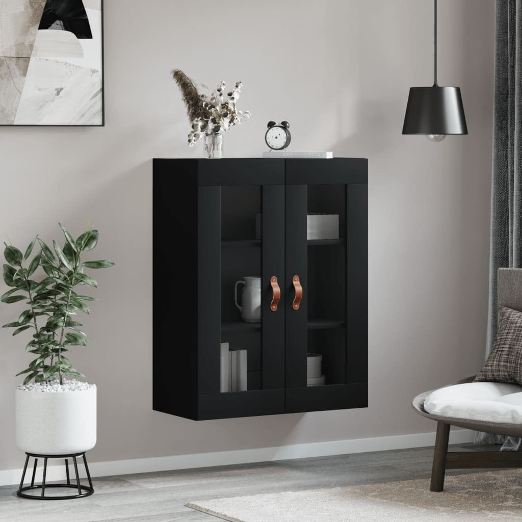 Wall Mounted Cabinet Black 69.5x34x90 cm