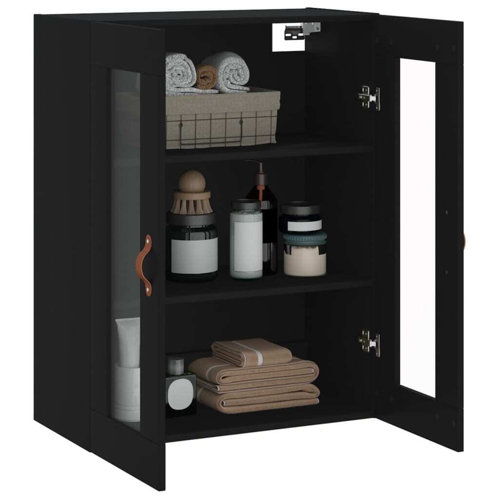 Wall Mounted Cabinet Black 69.5x34x90 cm
