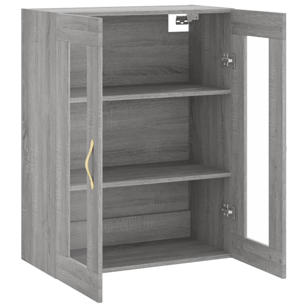 Wall Mounted Cabinet Grey Sonoma 69.5x34x90 cm