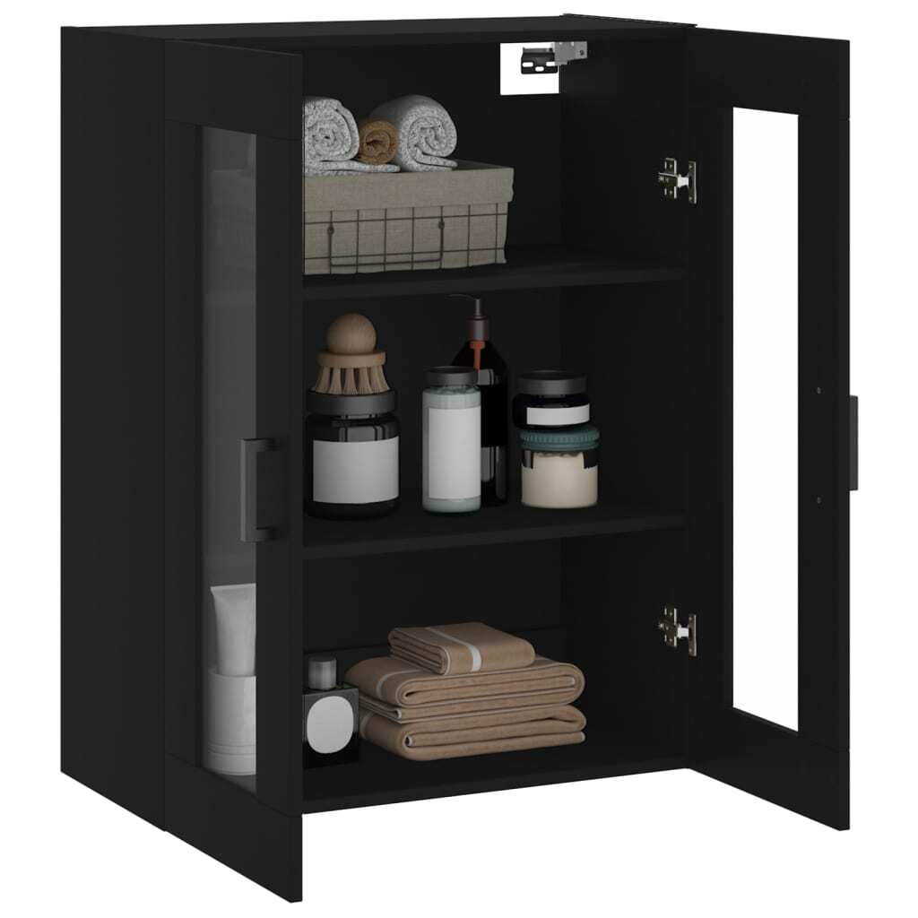 Wall Mounted Cabinet Black 69.5x34x90 cm