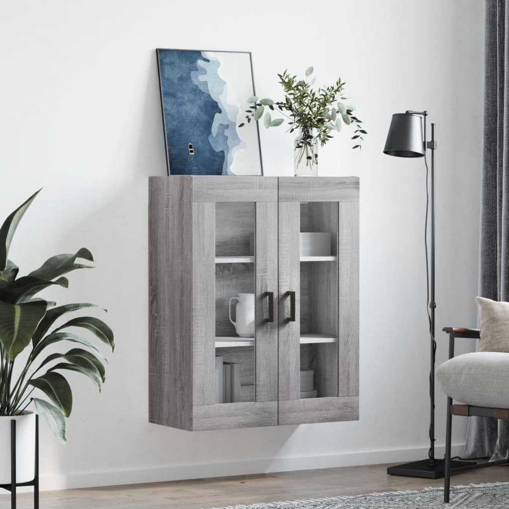 Wall Mounted Cabinet Grey Sonoma 69.5x34x90 cm