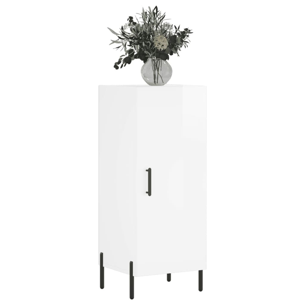 Sideboard High Gloss White 34.5x34x90 cm Engineered Wood