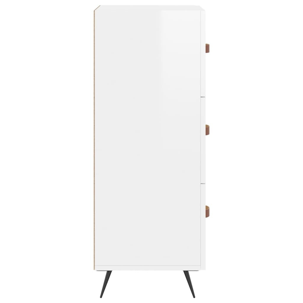 Sideboard High Gloss White 34.5x34x90 cm Engineered Wood