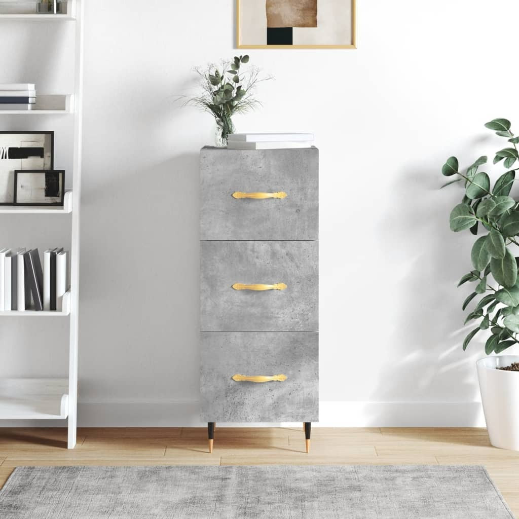 Sideboard Concrete Grey 34.5x34x90 cm Engineered Wood