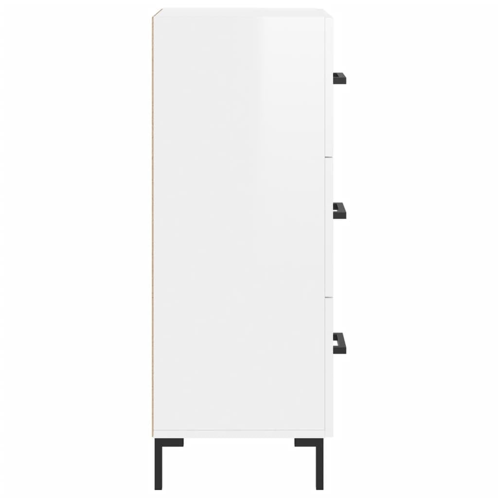 Sideboard High Gloss White 34.5x34x90 cm Engineered Wood