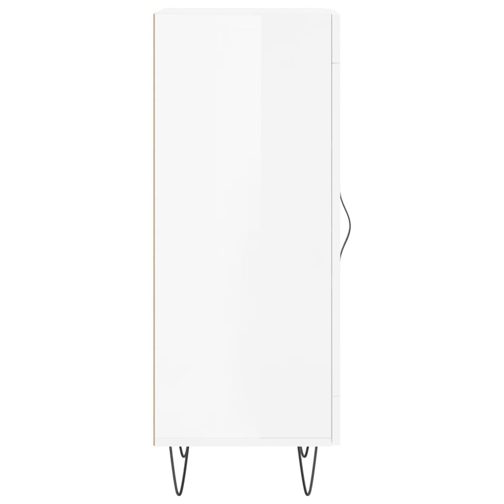Sideboard High Gloss White 34.5x34x90 cm Engineered Wood