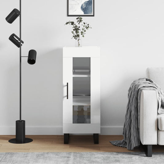 Sideboard High Gloss White 34.5x34x90 cm Engineered Wood