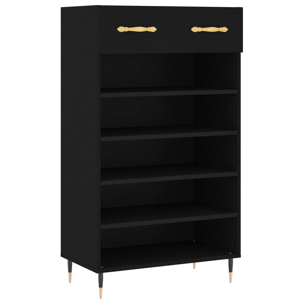 Shoe Cabinet Black 60x35x105 cm Engineered Wood