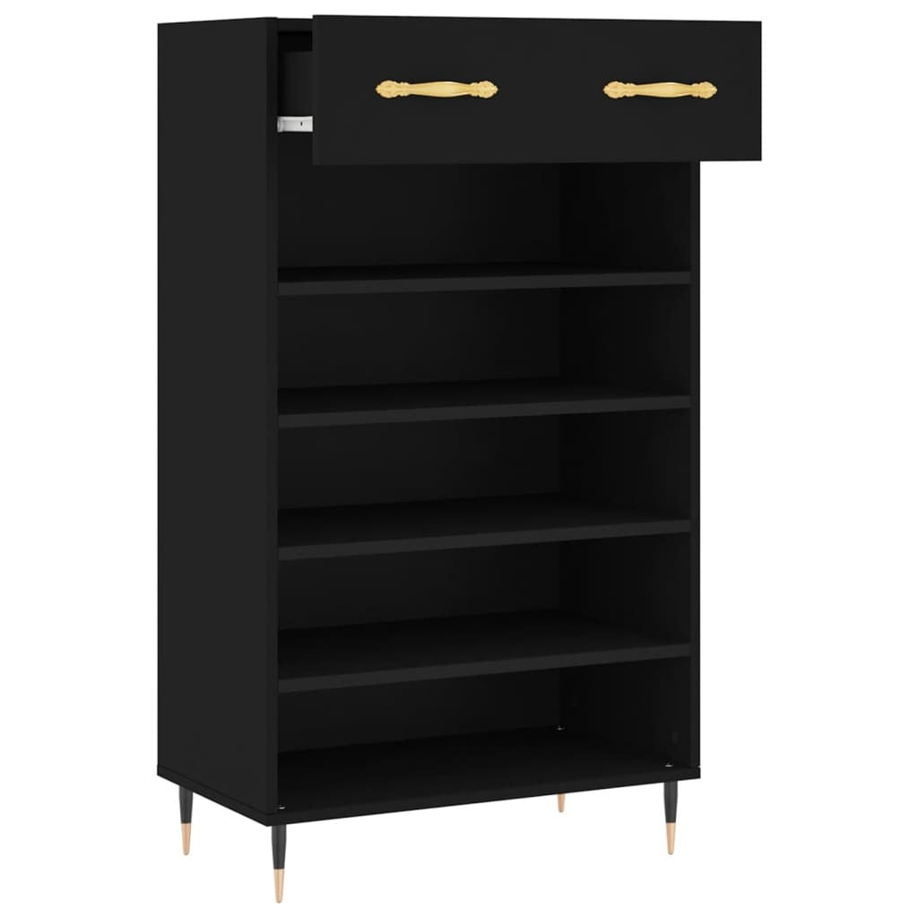 Shoe Cabinet Black 60x35x105 cm Engineered Wood