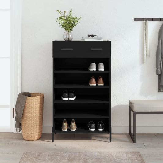 Shoe Cabinet Black 60x35x105 cm Engineered Wood