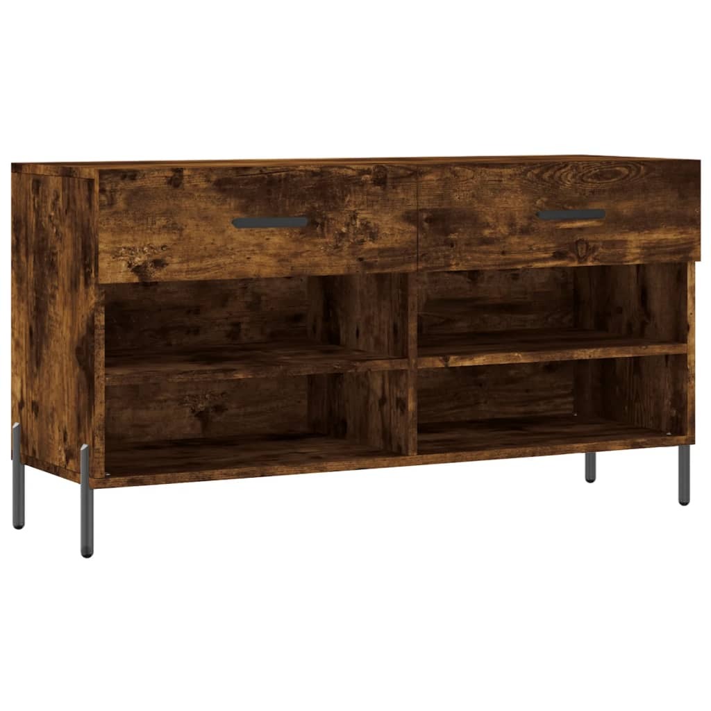 Shoe Bench Smoked Oak 102x35x55 cm Engineered Wood
