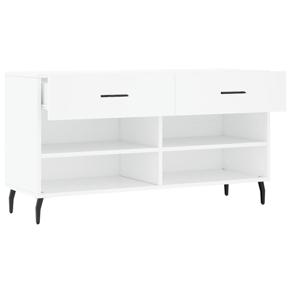 Shoe Bench White 102x35x55 cm Engineered Wood