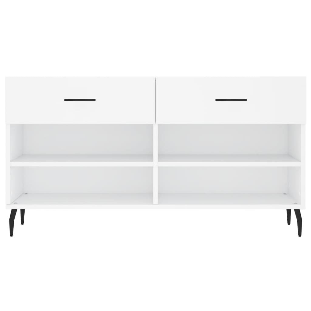 Shoe Bench White 102x35x55 cm Engineered Wood