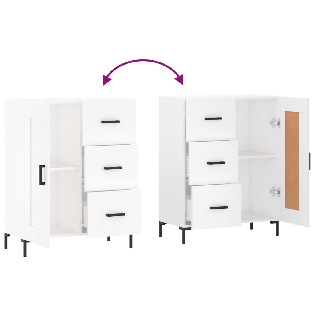 Sideboard White 69.5x34x90 cm Engineered Wood