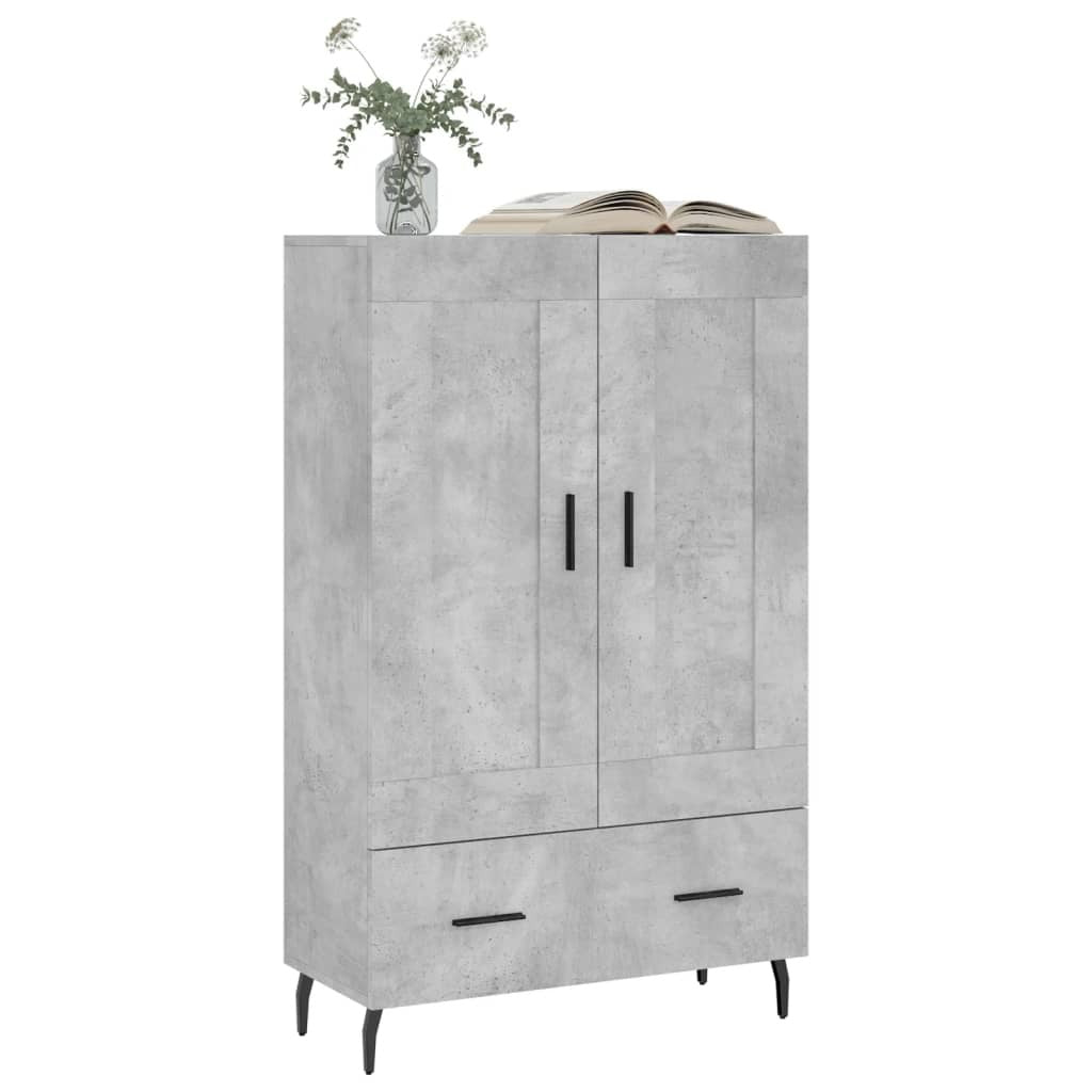 Highboard Concrete Grey 69.5x31x115 cm Engineered Wood