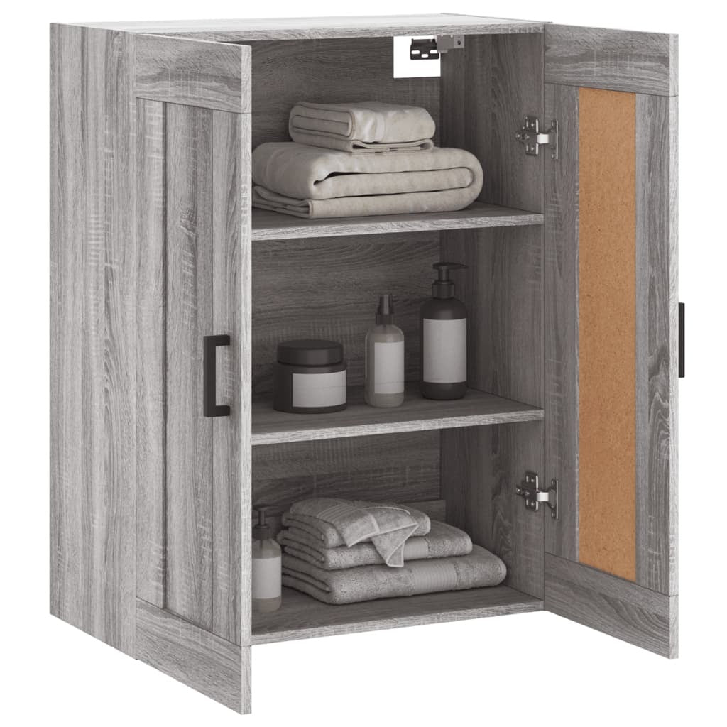 Wall Mounted Cabinet Grey Sonoma 69.5x34x90 cm Engineered Wood