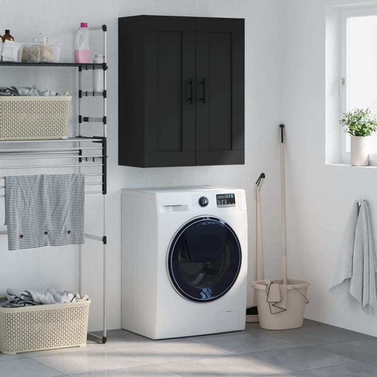 Wall Mounted Cabinet Black 69.5x34x90 cm Engineered Wood