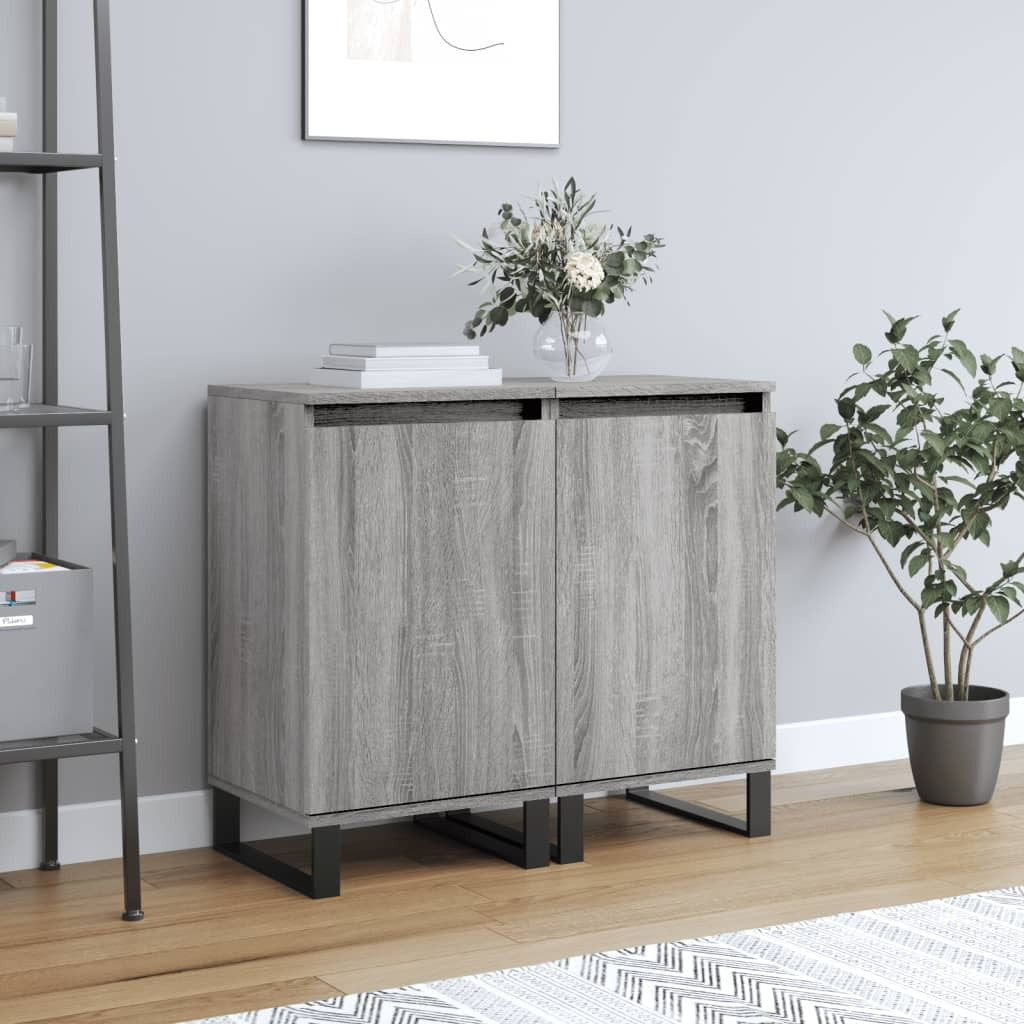 Sideboards 2 pcs Grey Sonoma 40x35x70 cm Engineered Wood