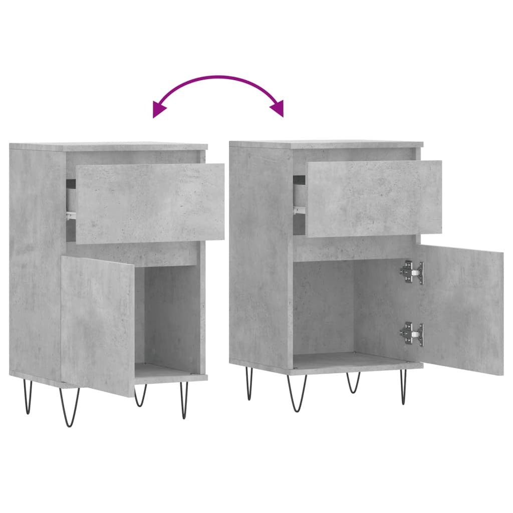 Sideboards 2 pcs Concrete Grey 40x35x70 cm Engineered Wood