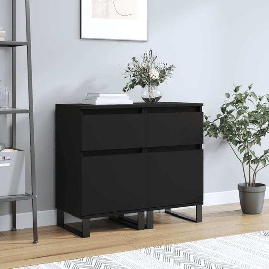 Sideboards 2 pcs Black 40x35x70 cm Engineered Wood