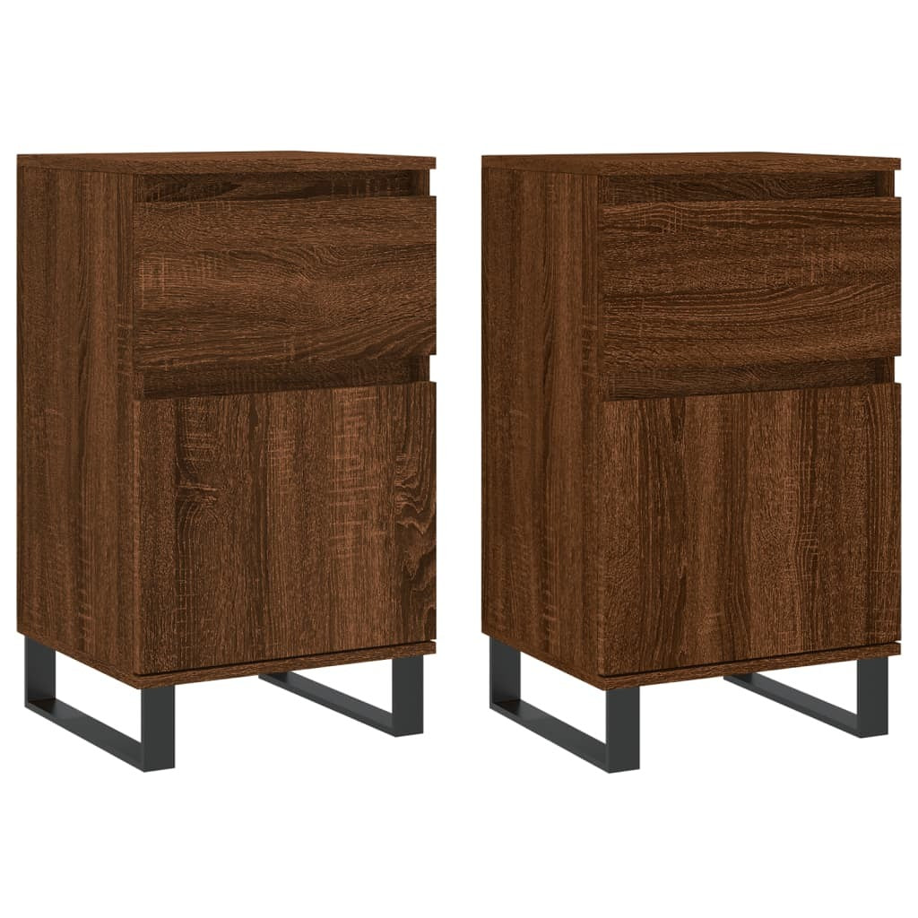 Sideboards 2 pcs Brown Oak 40x35x70 cm Engineered Wood