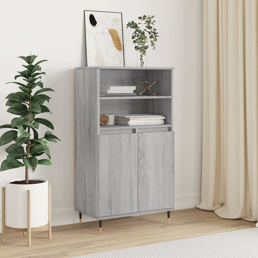 Highboard Grey Sonoma 60x36x110 cm Engineered Wood