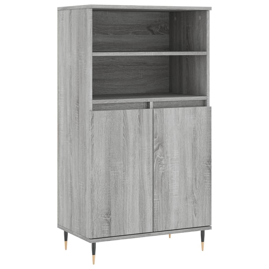 Highboard Grey Sonoma 60x36x110 cm Engineered Wood