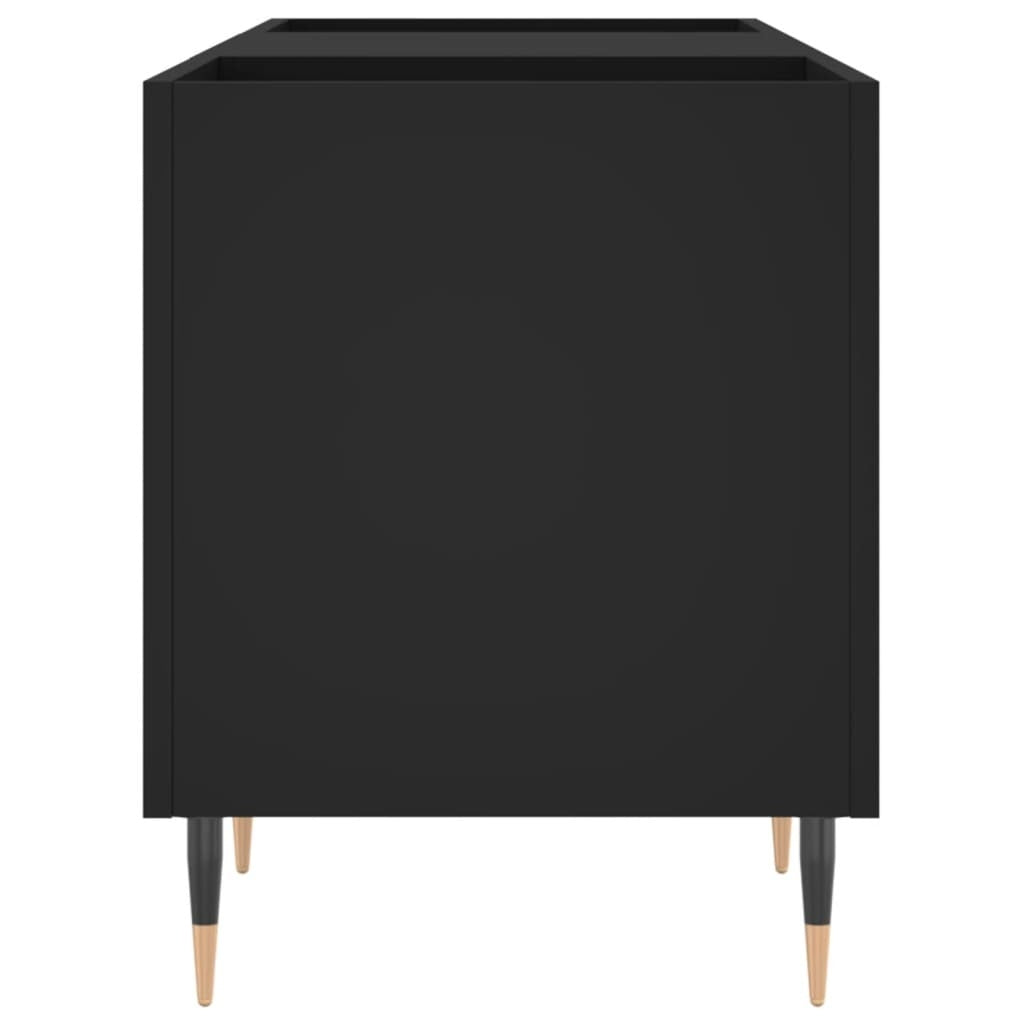 Record Cabinet Black 121x38x48 cm Engineered Wood