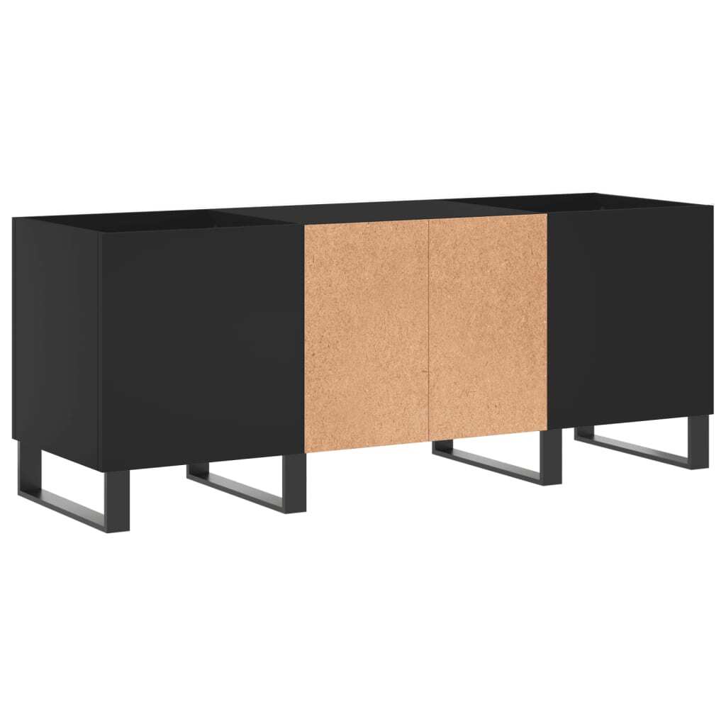 Record Cabinet Black 121x38x48 cm Engineered Wood