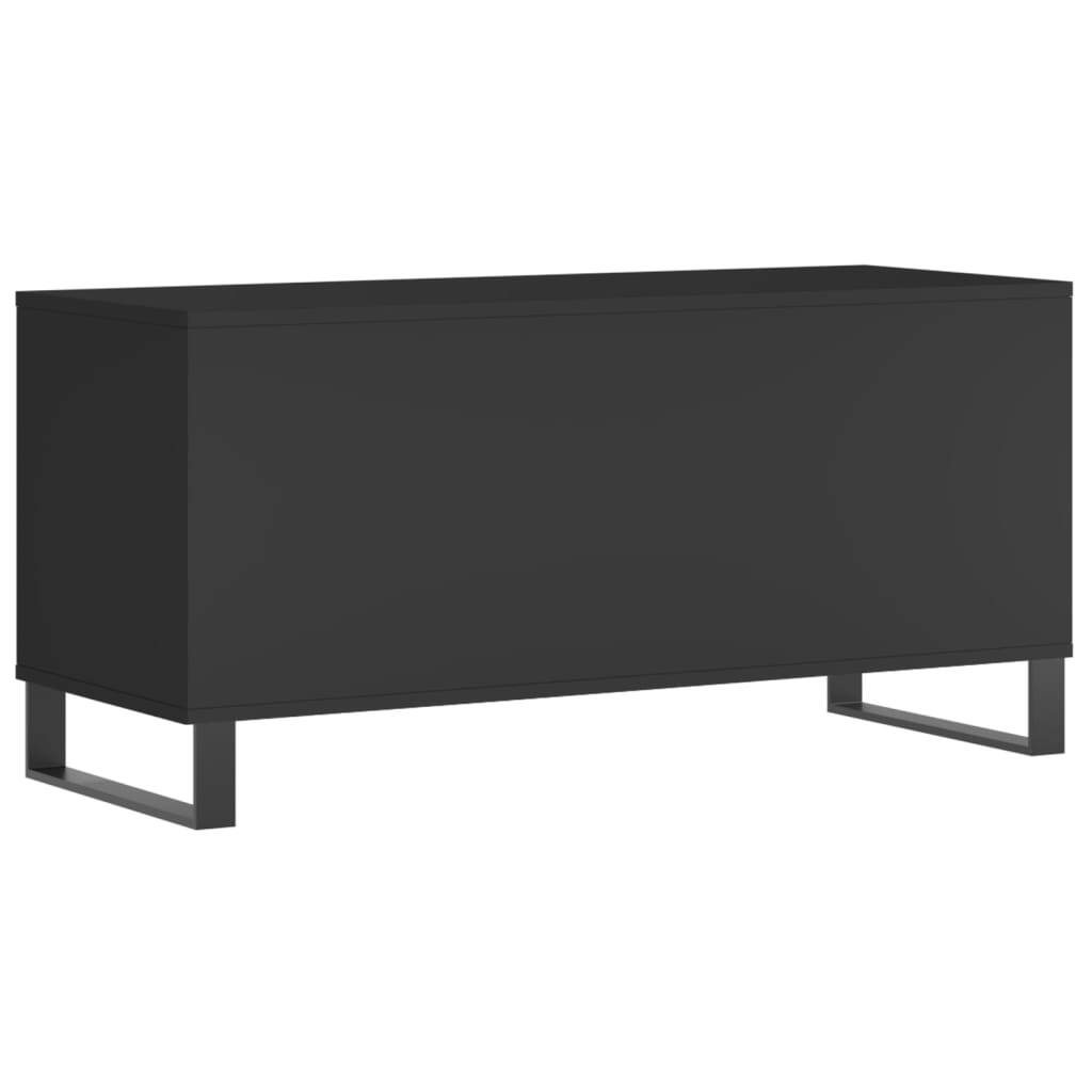 Record Cabinet Black 100x38x48 cm Engineered Wood