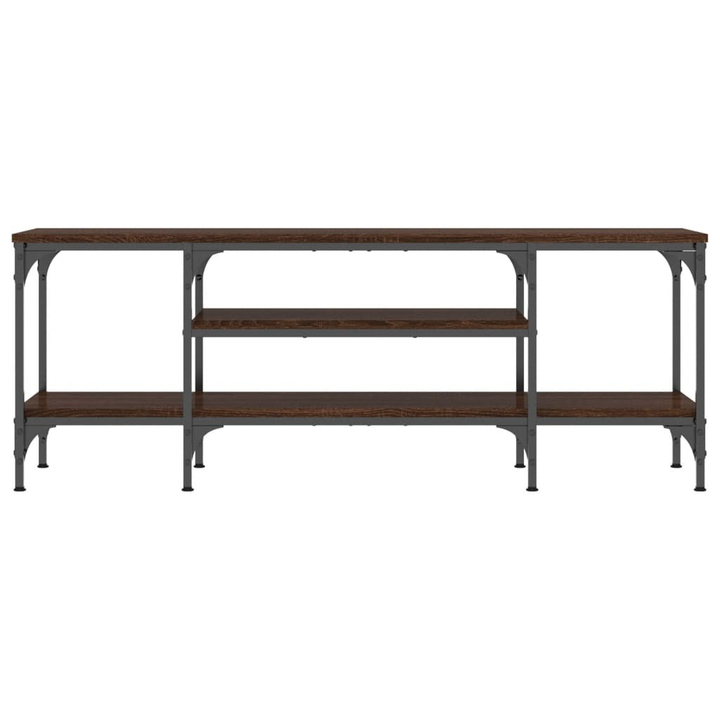 TV Cabinet Brown Oak 121x35x45 cm Engineered Wood&Iron