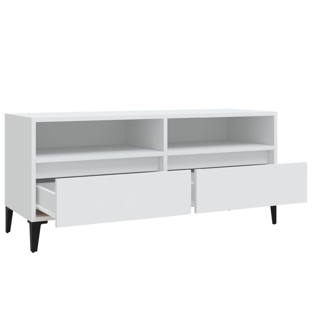 TV Cabinet White 100x34.5x44.5 cm Engineered Wood