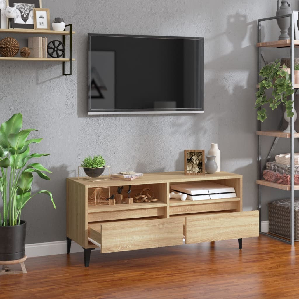 TV Cabinet Sonoma Oak 100x34.5x44.5 cm Engineered Wood