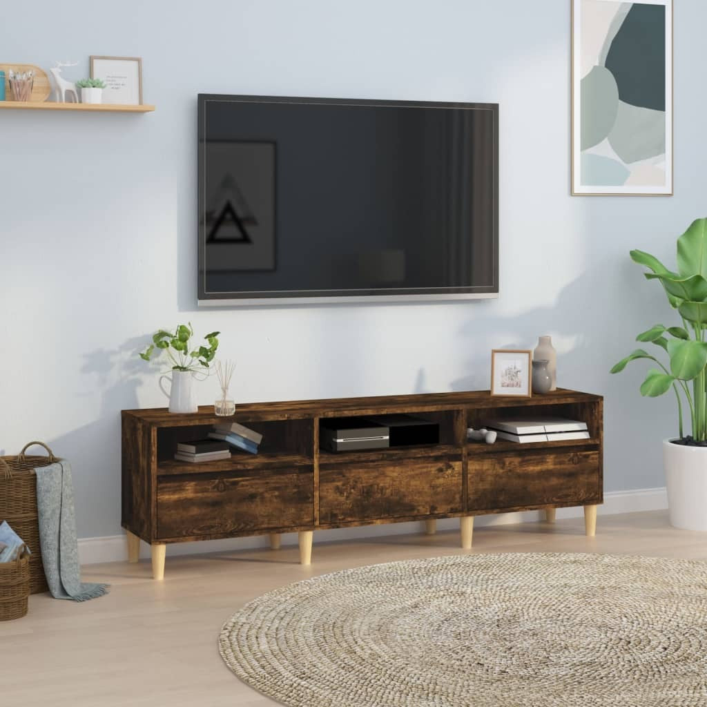 TV Cabinet Smoked Oak 150x30x44.5 cm Engineered Wood