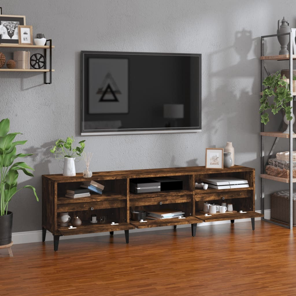 TV Cabinet Smoked Oak 150x30x44.5 cm Engineered Wood