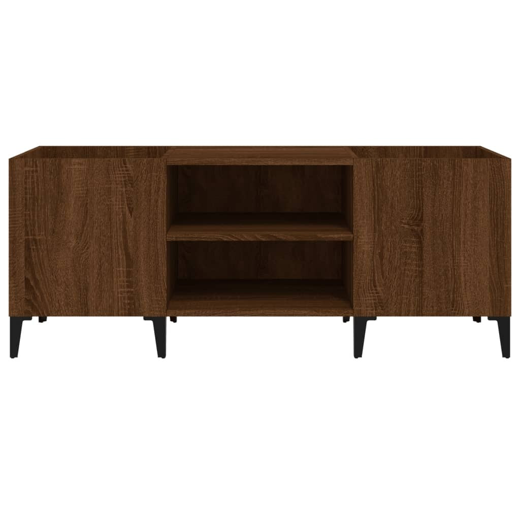 Record Cabinet Brown Oak 121x38x48 cm Engineered Wood