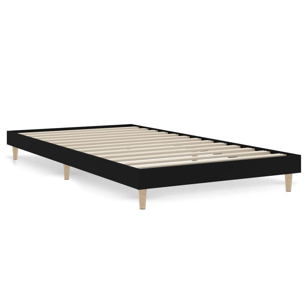 Bed Frame without Mattress Black 100x200 cm Engineered Wood