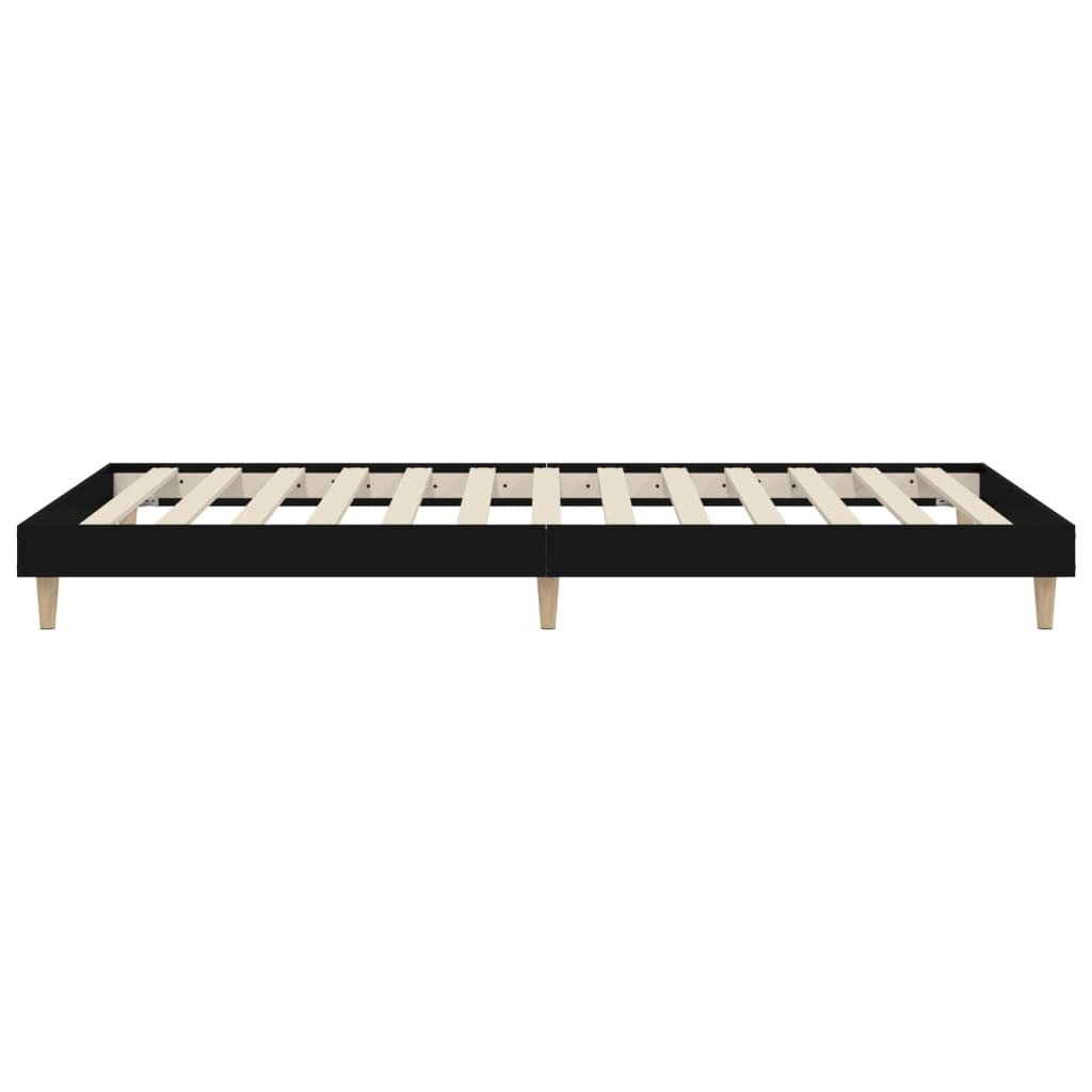 Bed Frame without Mattress Black 100x200 cm Engineered Wood