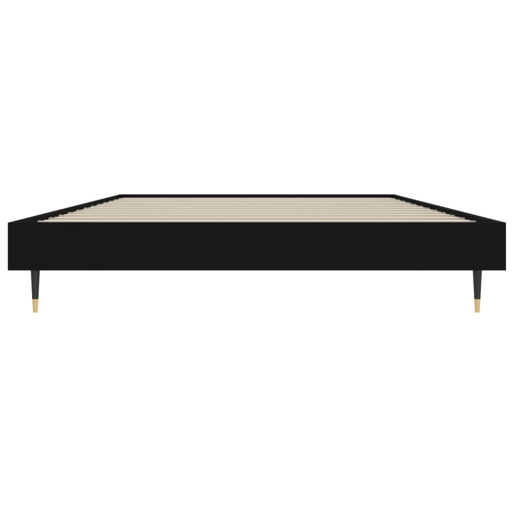 Bed Frame without Mattress Black 100x200 cm Engineered Wood