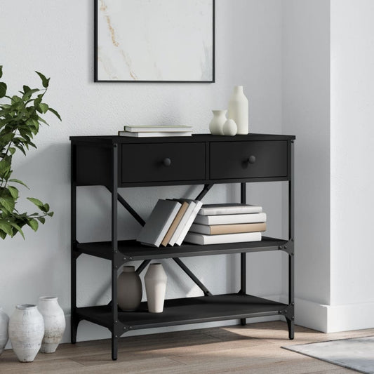 Console Table Black 75x34.5x75 cm Engineered Wood