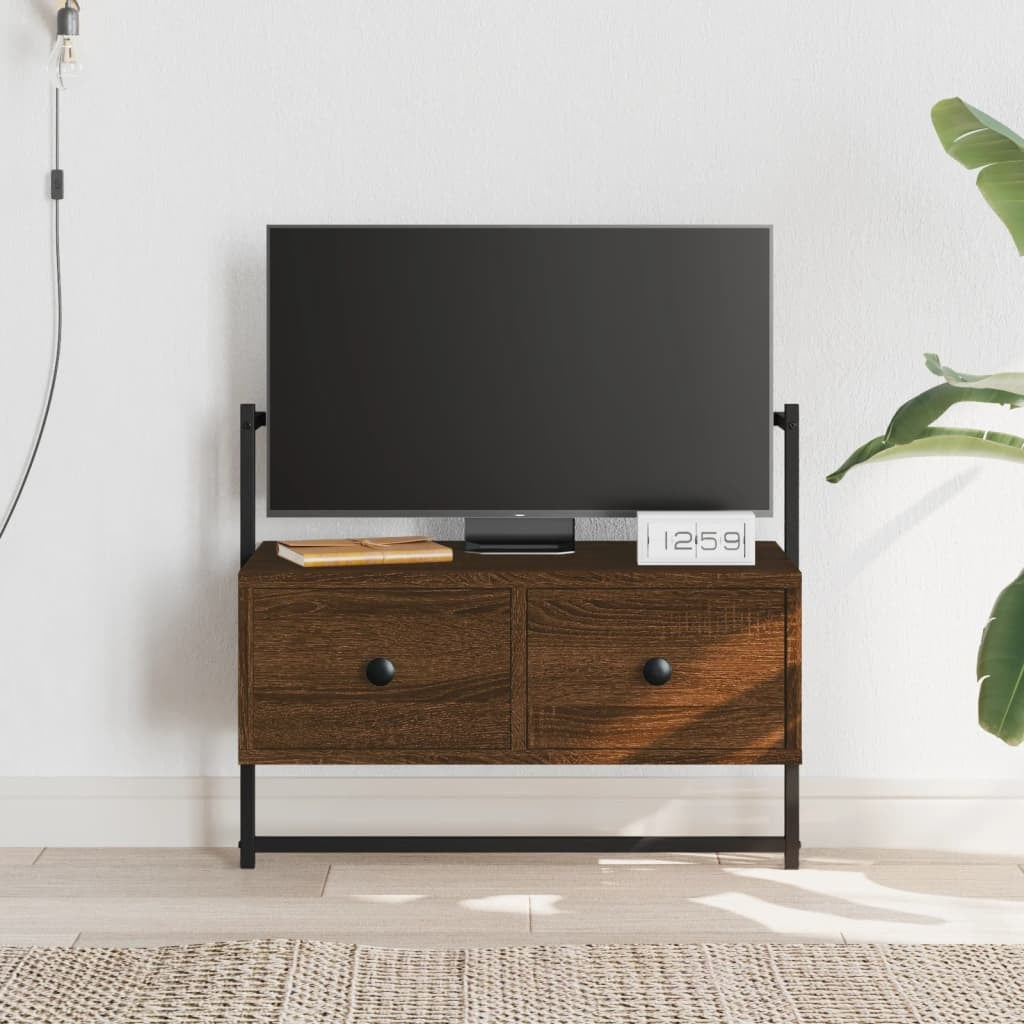 TV Cabinet Wall-mounted Brown Oak 60.5x30x51 cm Engineered Wood