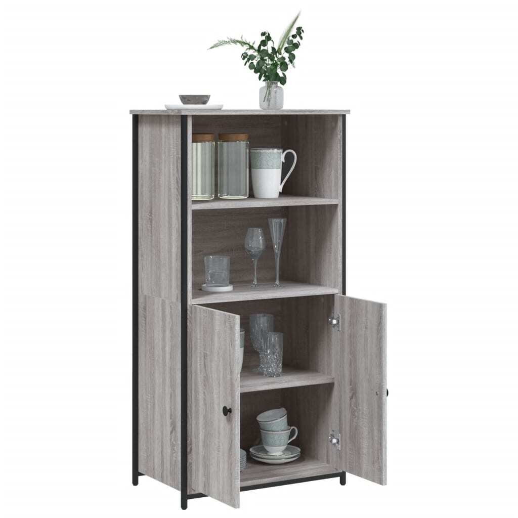 Highboard Grey Sonoma 62x36x121.5 cm Engineered Wood