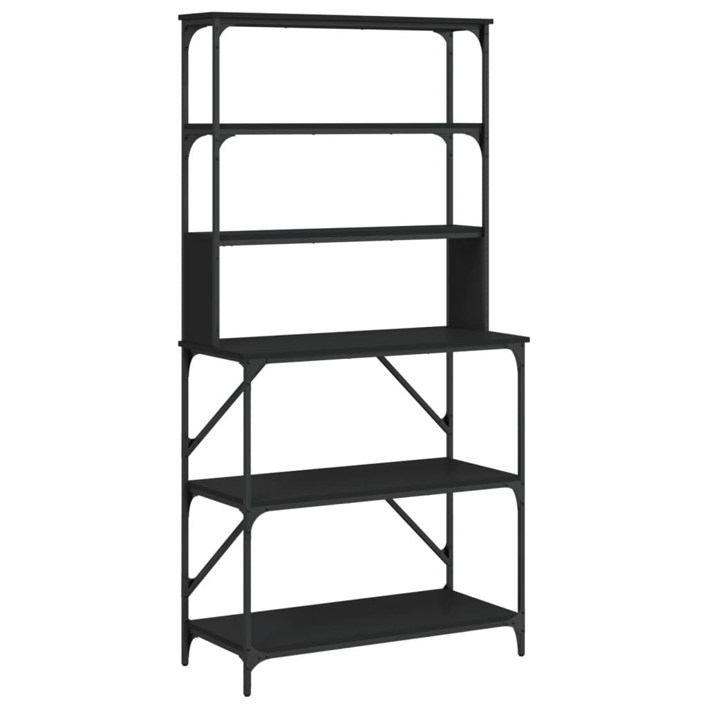 Baker's Rack 6-Tier Black 90x40x180 cm Engineered Wood