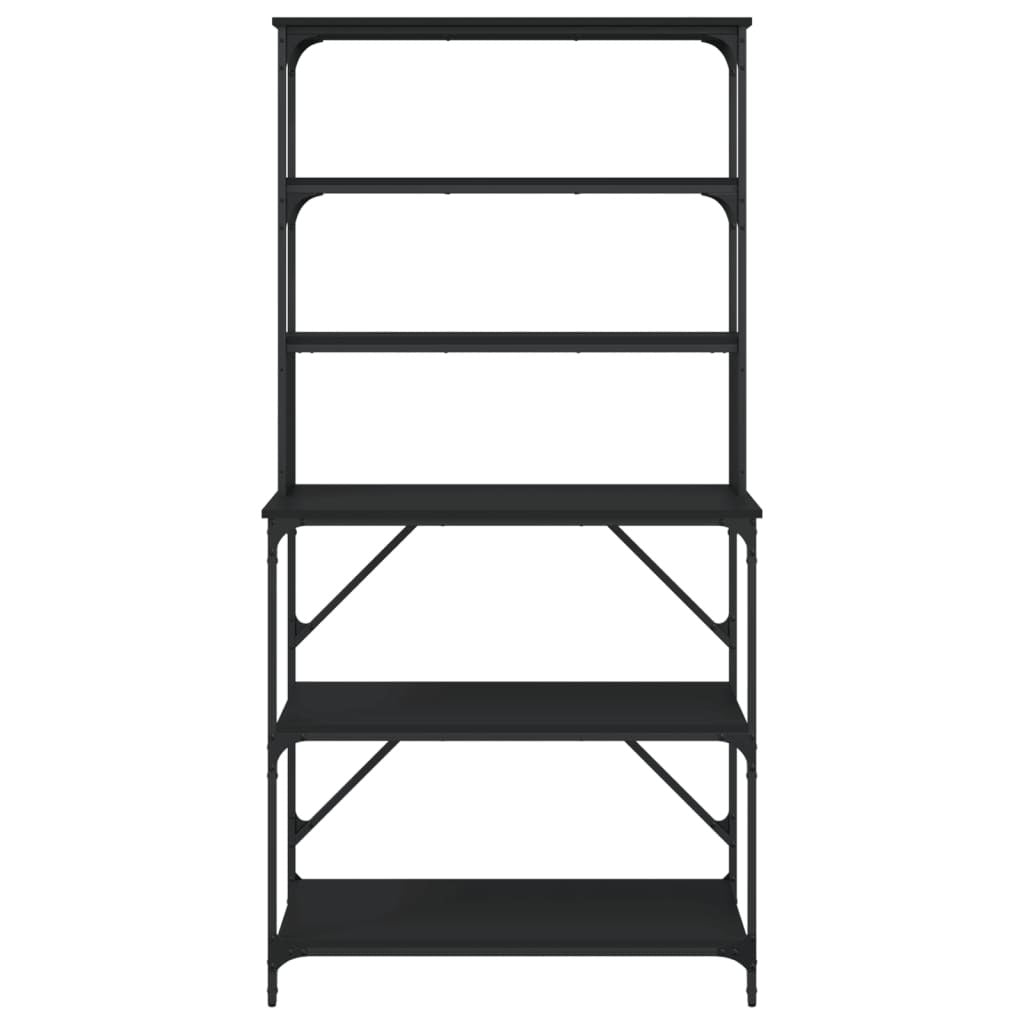 Baker's Rack 6-Tier Black 90x40x180 cm Engineered Wood