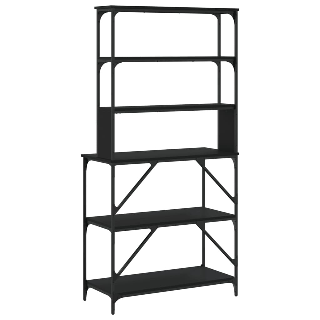 Baker's Rack 6-Tier Black 90x40x180 cm Engineered Wood