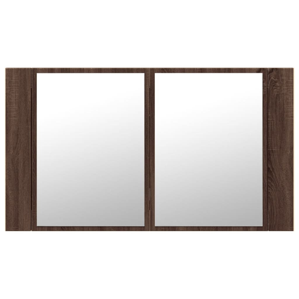 LED Bathroom Mirror Cabinet Brown Oak 80x12x45 cm Acrylic