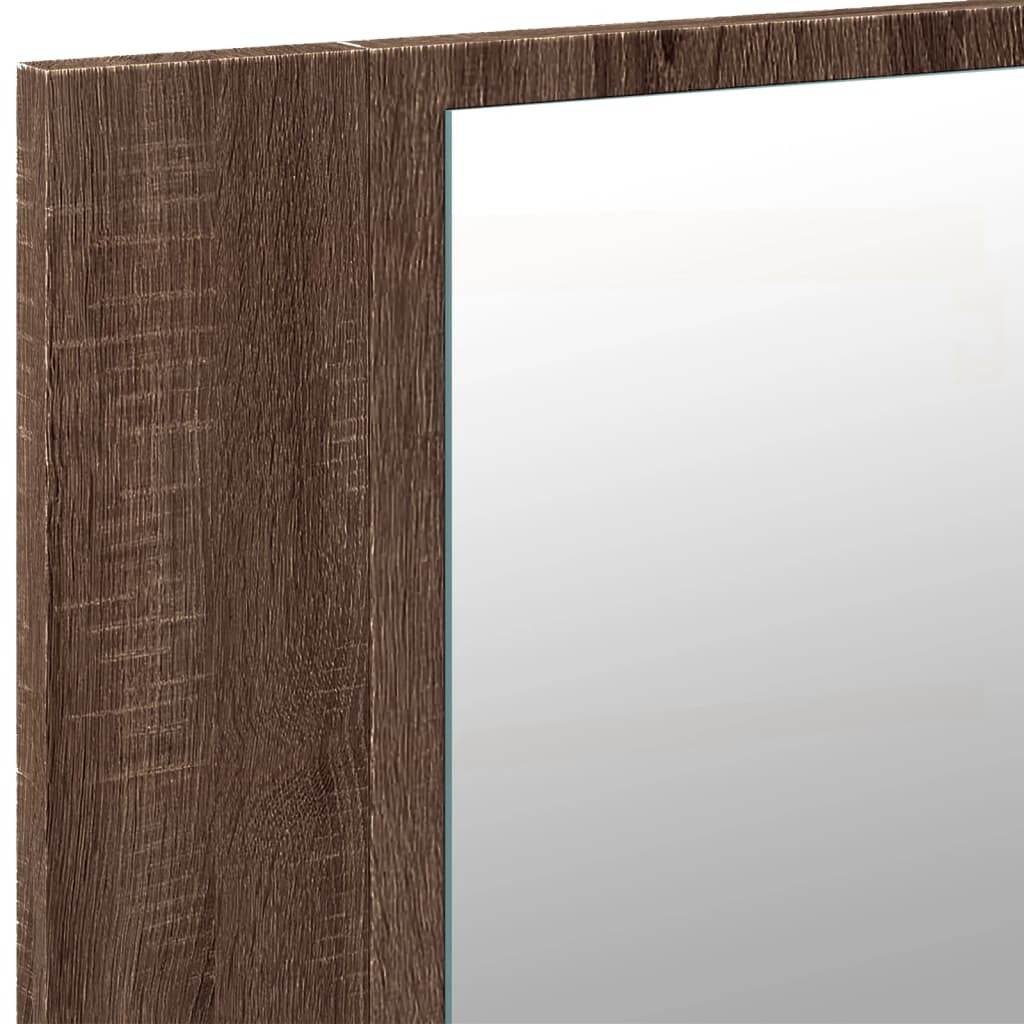 LED Bathroom Mirror Cabinet Brown Oak 80x12x45 cm Acrylic