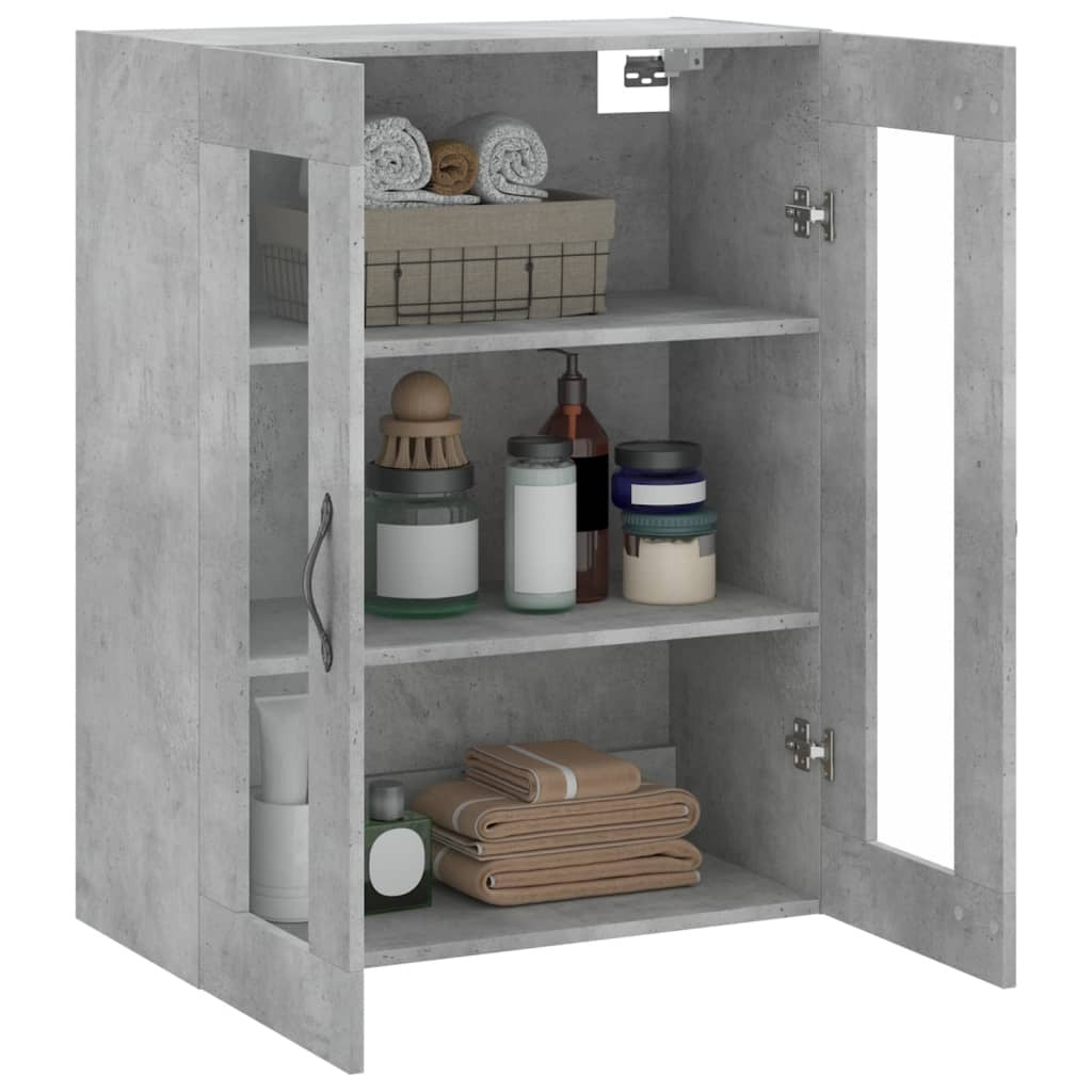 Wall Mounted Cabinet Concrete Grey 69.5x34x90 cm Engineered Wood