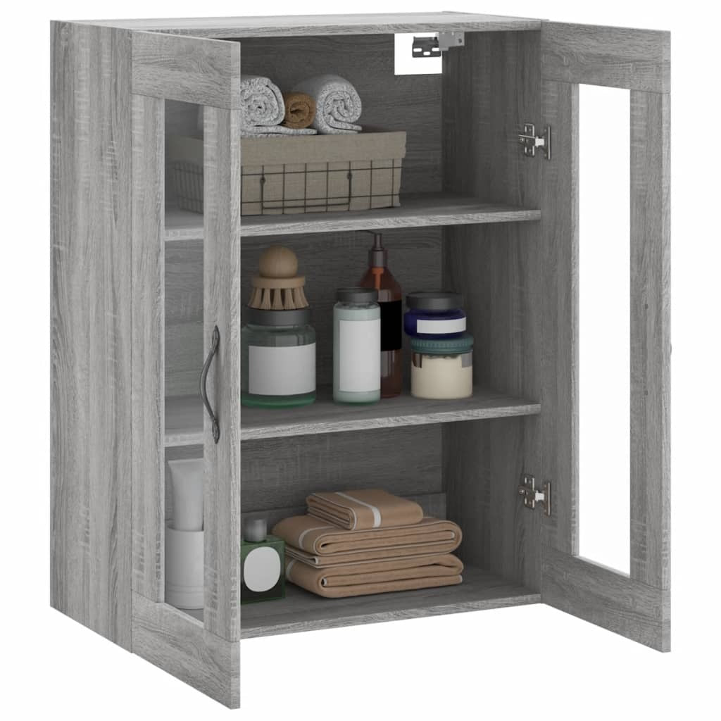 Wall Mounted Cabinet Grey Sonoma 69.5x34x90 cm Engineered Wood