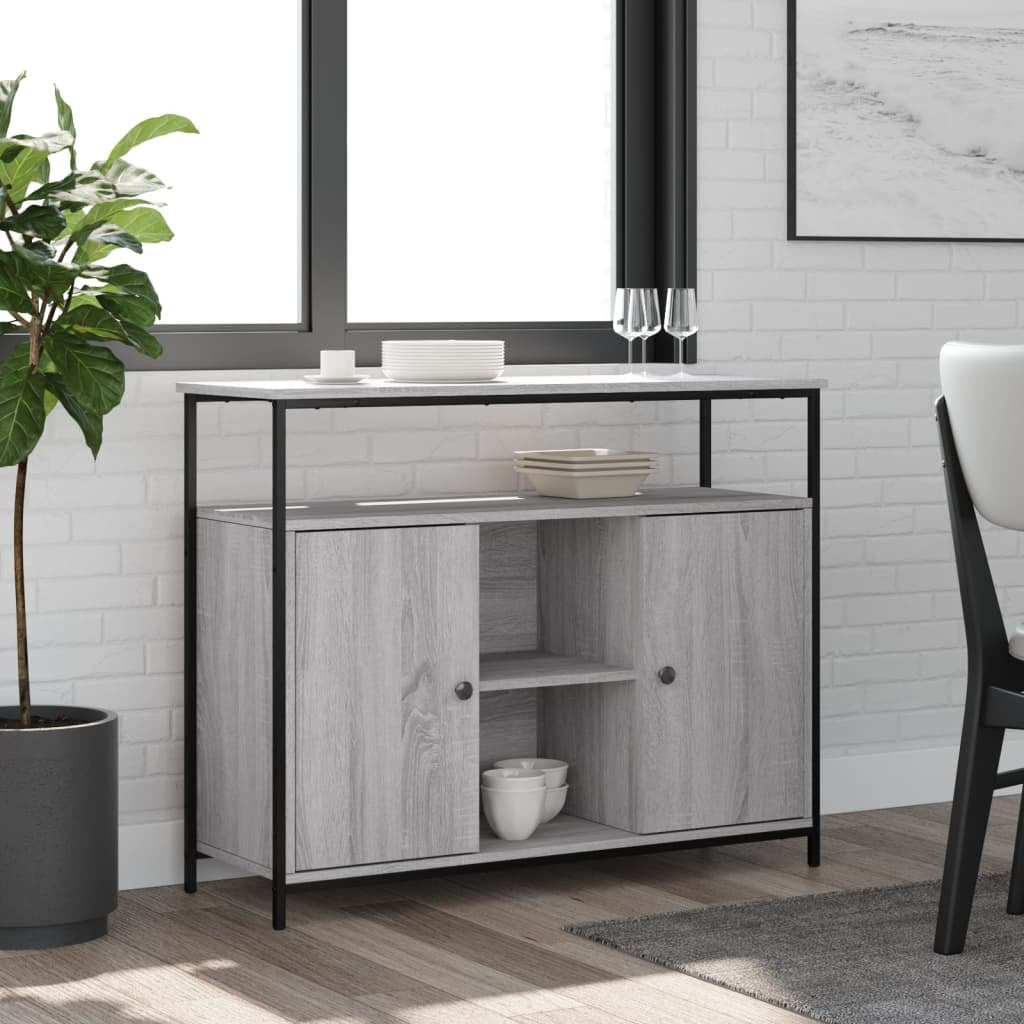 Sideboard Grey Sonoma 100x35x80 cm Engineered Wood